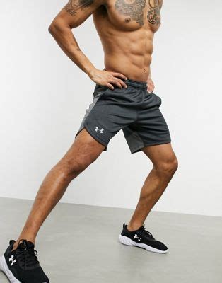 armour training knitted shorts  black asos