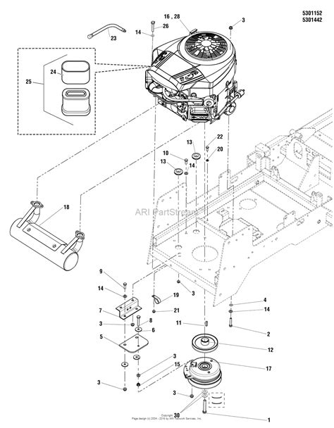 simplicity  zt hp briggs stratton   mower ztb parts diagram