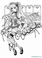 Gothic Coloring Pages Fairy Anime Devil Printable Adult Adults Angel Loli Sketch Print Colouring Color Deviantart Goth Chibi Rocks Drawings sketch template