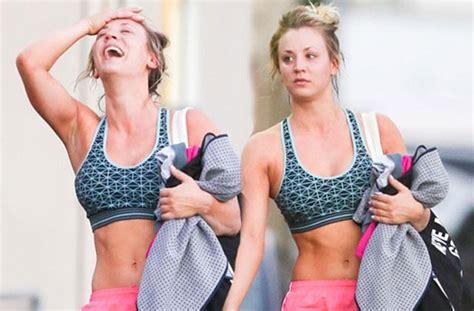 single kaley cuoco looks incredible after makeup free yoga session