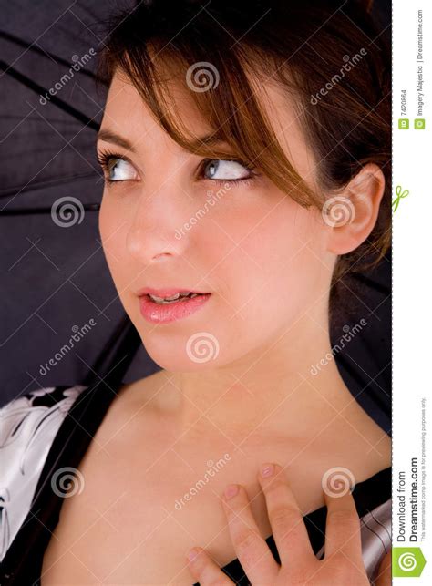 front view  fashionable female  sideways stock photo image  casual single