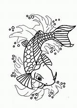 Coloring Pages Koi Fish Japanese Getcolorings Popular Nishikigoi Coloringhome sketch template