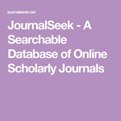 journalseek  searchable    scholarly journals