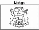 Michigan Drawing Flag Coloring Getdrawings State sketch template