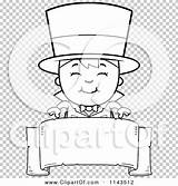 Magician Blank Banner Boy Happy Over Outlined Coloring Clipart Vector Cartoon Cory Thoman sketch template