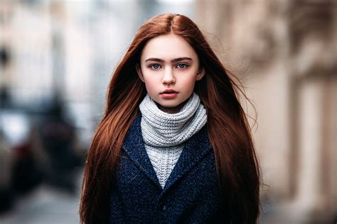 wallpaper women redhead model long hair winter fashion clothing