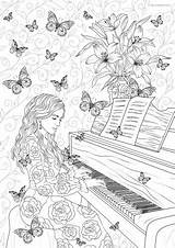 Pianist Mandalas Adultos Favoreads Dibujo Colorir Animales Universo Desenhos Coloriage Paisaje Gratis Musicais sketch template