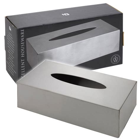 brushed stainless steel tissue box holder dispenser chrome commercial style ebay