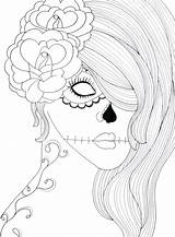 Girl Skull Drawing Coloring Girly Skulls Cool Sugar Pages Getdrawings Keywords Suggestions Related Girls sketch template