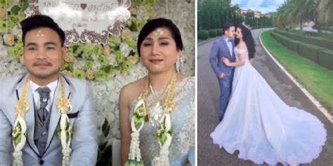 couple get married in lavish wedding after bride undergoes