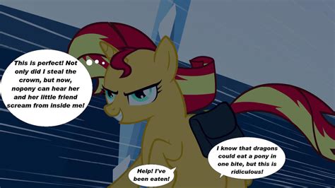 Sunset Shimmer Ate Twilight And Spike By Voreediter On