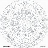 Mayan Calendar Coloring Pages Drawing Aztec Sun Mask Aztecs Stone Mexican Paintingvalley Library Comments sketch template