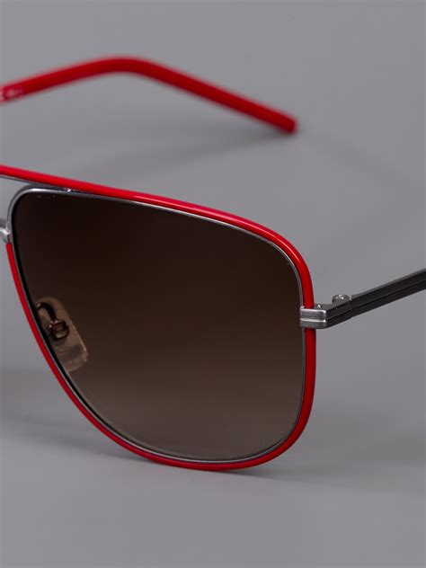 dior homme aviator sunglasses in red for men lyst
