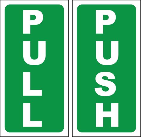 buy push pull door sign sticker self adhesive 180mm x 90mm online at