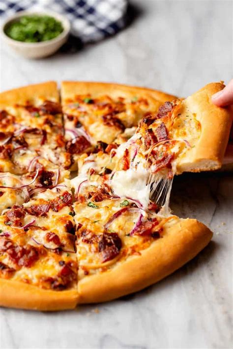 chicken bacon ranch pizza  baking addiction