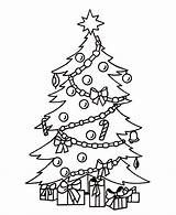 Christmas Tree Coloring Plain Popular sketch template