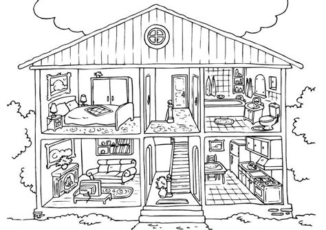 printable house coloring page  printable coloring pages