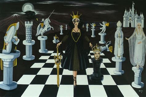 Black Queen Takes White King Painting By Rosie Harper
