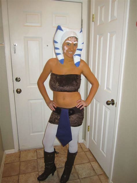 my wifes homemade ahsoka tano star wars costume cosplay