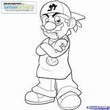 Gangster Spongebob Coloring Becuo Drawings sketch template