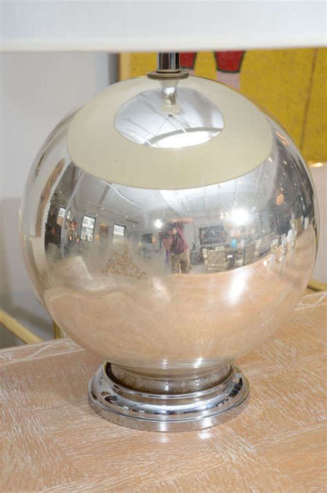 Vintage Mercury Glass Globe Table Lamp At 1stdibs