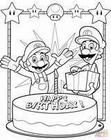 Coloring Mario Birthday Pages Happy Printable sketch template