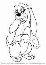 Hound Fox Copper Coloring Pages Drawing Draw Disney Step Drawings Dixie Cartoon Sketches Tutorials Drawingtutorials101 Google Choose Board sketch template