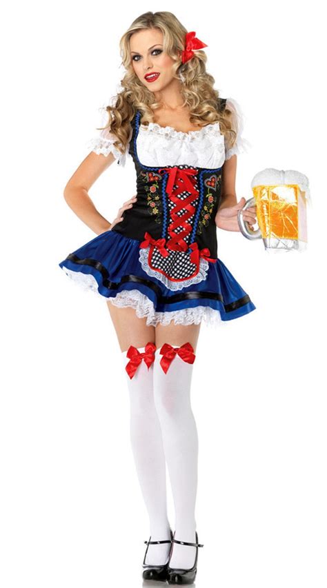 Sexy Oktoberfest German Beer Girl Costume Bavarian Maiden Fancy Dress