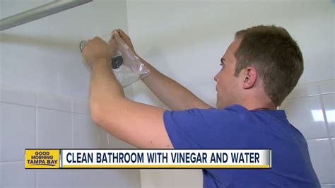 household hacks   clean  shower  vinegar youtube