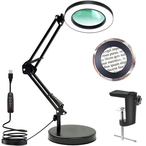 Buy 10x Magnifying Glass With Light And Stand 2 In 1 Lens Desk Lamp