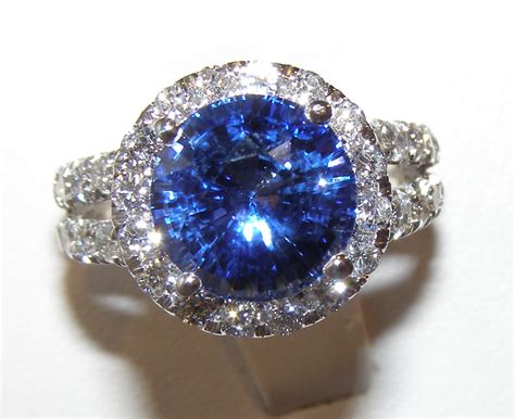 gia certified top ceylon blue sapphire diamond ring kwg  ctw