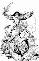 Conan Barbarian Coloring Red Sonja Comics Comic Castro Roberto Drawings 1232 1920px 26kb sketch template
