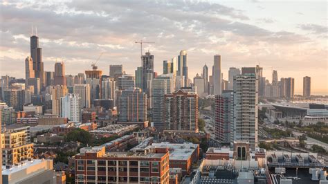 hd beautiful chicago skyline skyscrapers day  night aerial sunset emerics timelapse