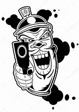 Gangster Bombe Spraycan Stockillustratie Gangsta St2 sketch template