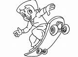Skateboard Coloring Bheem Chota Pages Getcolorings Print Ramp Netart sketch template