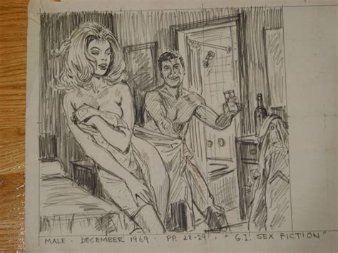 22 pencil and ink prelim male mag dec 1969 g i sex fiction earl norem in ray f s earl norem