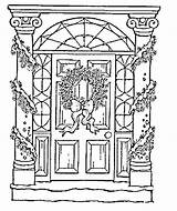 Coloring Door Pages Christmas Colouring Adult Template Book Color Drawing Printable Sheets Drawings Doors Getcolorings Pb Windows Print Books Detailed sketch template