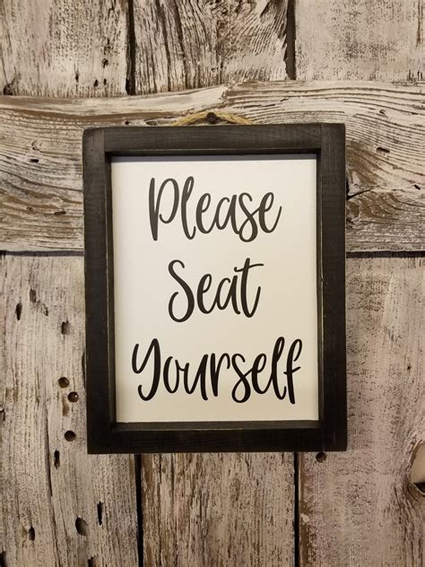 please seat yourself framed sign cute bathroom decor sign etsy