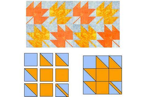 easy maple leaf quilt block pattern