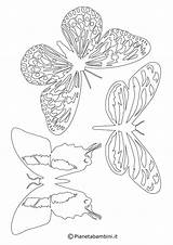 Farfalle Sagome Ritagliare Pianetabambini Segnaposto Scaricare sketch template
