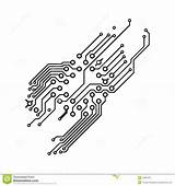 Circuit Board Pcb Clipart Printed Tattoo Circuits Drawing Simple Line Designs Clip Template Tech Clipground Stock sketch template