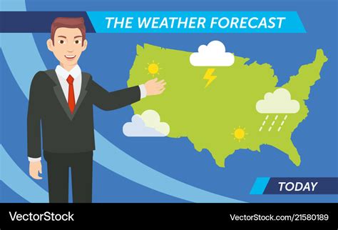 cartoon weather prediction  today  vector image