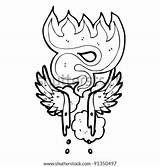Dripping Blood Element Flaming Wings Angel Cartoon Stock Drawing Shutterstock Vector Template Coloring Pages Getdrawings sketch template