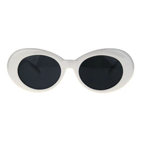 Sa106 Womens Oval Round Thick Plastic Vintage 20s Mod Sunglasses