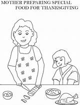 Coloring Mother Food Dinner Preparing Plate Drawing Pages Cooking Special Preparation Print Getdrawings Printable Pdf Open  Thanksgiving Color Getcolorings sketch template