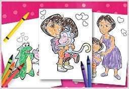 complimentary dora  explorer valentines day coloring pages