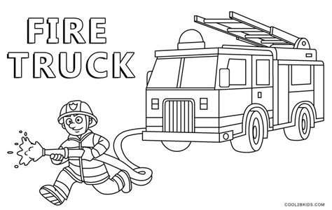 printable coloring pages fire truck