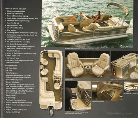 bennington  pontoon brochure sailinfo  boatbrochurecom