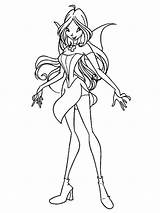 Winx Flora Coloring Pages Club Girls Recommended sketch template