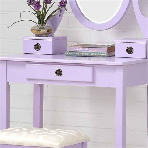 roundhill furniture moniya wood vanity table  stool set zars buy